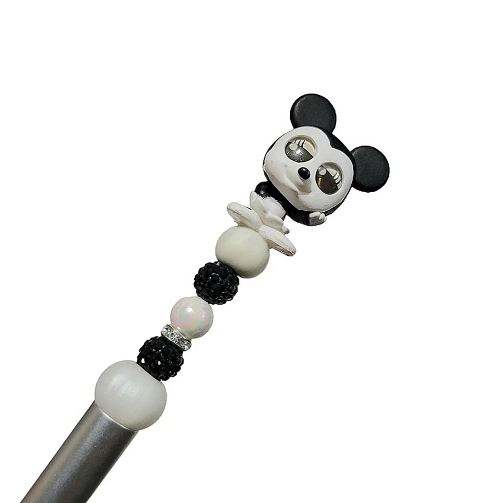 Minnie Mouse Disney Doorables Beaded Ballpoint Twist Pen Topper White Black